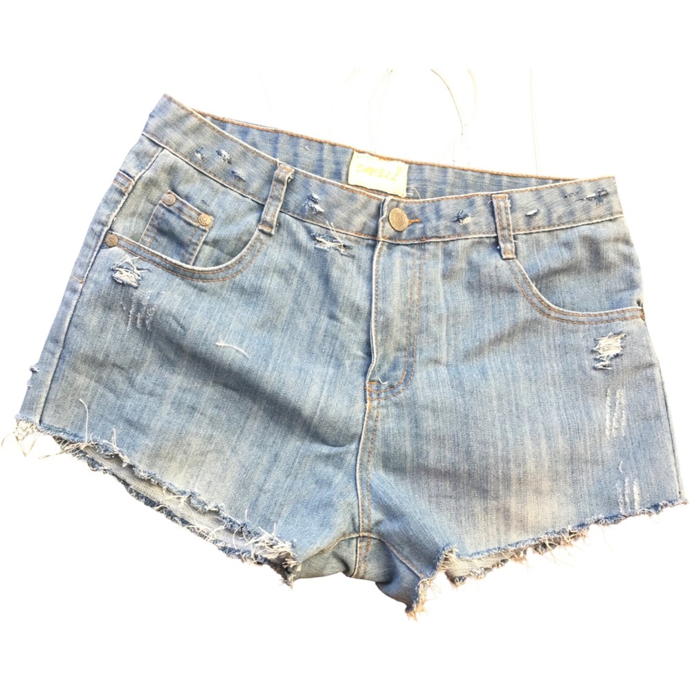 Daniel Rainn Blue Jean Shorts Distressed Style